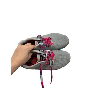 NOBULL Outwork SuperFabric Trainer Sneakers Gray Pink 7.5 Cross Training Shoes